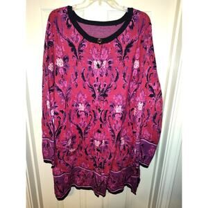 Isaac Mizrahi Live Women's Plus Button Down Pink Purple Cardigan Sweater Size 2X